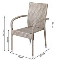 Polyrattan Stapelstoel Comfort Set van 4 kleur Creme - thumbnail