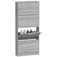 VidaXL Schoenenkast 59x17x150 cm bewerkt hout grijs sonoma - thumbnail