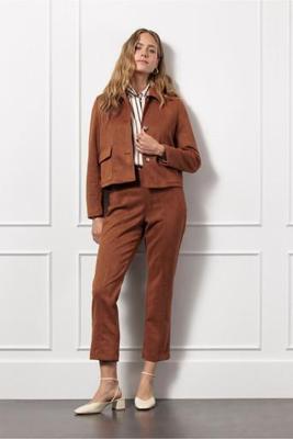 Odilia suedine trousers - caramel - 13113