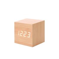 Multicolor geluiden controle houten klok moderne digitale LED Bureau alarm klok thermometer timer houten wit - thumbnail
