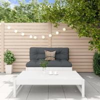 2-delige Loungeset met kussens massief hout wit - thumbnail