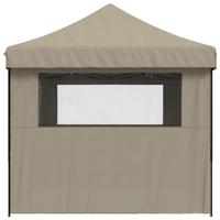Partytent inklapbaar pop-up met 4 zijwanden taupe - thumbnail