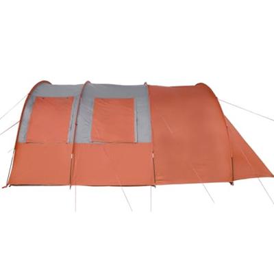 Tunneltent 4-persoons waterdicht grijs en oranje