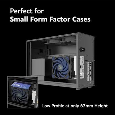Akasa ALUCIA H6LS M2 Processor Luchtkoeler 12 cm Zwart, Blauw 1 stuk(s)