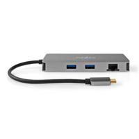 Nedis CCBW64250AT02 Usb Multi-port Adapter Usb 3.2 Gen 1 Usb-c™ Male Micro Sd / Rj45 Female / Sd / Usb-c™ Female / 2x Hdmi™ / 2x Usb-a Female 5 Gbps 0.20 M Rond Verguld Pvc Antraciet Doos - thumbnail
