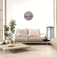 Wandklok 40 cm - Geruisloos - Paars - Hout - "Yogi" - thumbnail