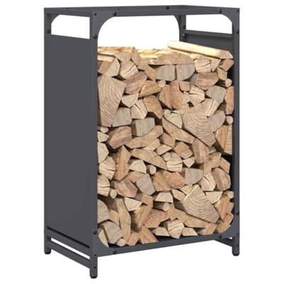VidaXL Brandhoutrek 44x28x65 cm koudgewalst staal antracietkleurig