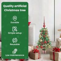 VidaXL Kerstboom met 150 led met standaard groen 65 cm pe - thumbnail