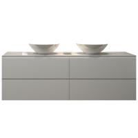 Badkamermeubelset Gliss Zeus 160 cm Hoogglans Wit Met Waskom - thumbnail