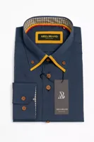 Arya Brand - Herenoverhemd - Blauw - Harde Kraag - Katoen - thumbnail