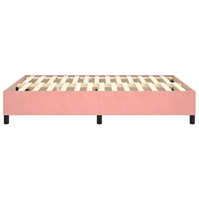 Bedframe fluweel roze 140x200 cm