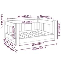 Hondenmand 65,5x50,5x28 cm massief grenenhout wit - thumbnail