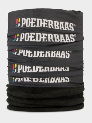 Poederbaas Nekwarmer Zwart Logo