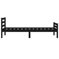Bedframe massief hout zwart 90x200 cm - thumbnail