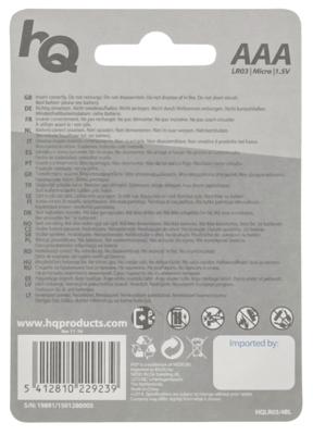 AAA Batterijen, 4 stuks in blister