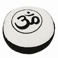 Yogi & Yogini Meditatiekussen Rond Katoen Zwart Wit - OHM - 33 x 17 cm - thumbnail
