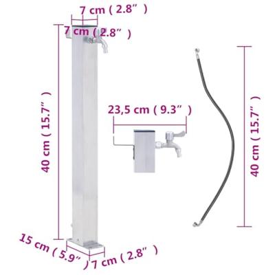 VidaXL Waterzuil vierkant 40 cm roestvrij staal VidaXL Waterzuil vierkant 40 cm roestvrij staal