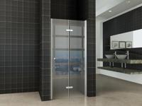 Maki nisdeur vouwbaar rechts 800 x 2000 x 8 mm nano helder glas/chroom - thumbnail