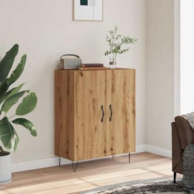Dressoir 69,5x34x90 cm bewerkt hout artisanaal eikenkleur