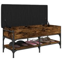 Schoenenbank 102x42x45 cm bewerkt hout gerookt eikenkleurig - thumbnail