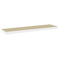 Wandschappen zwevend 2 st 90x23,5x3,8 cm MDF eikenkleurig wit - thumbnail