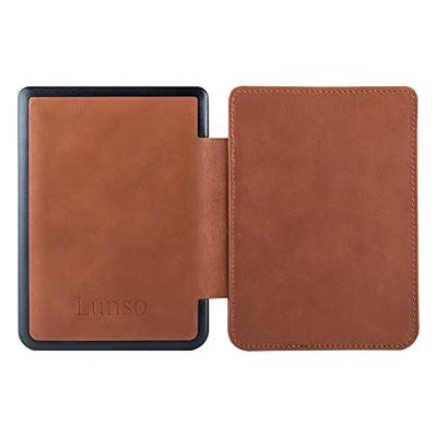 Lunso - Lederen sleepcover hoes - Kobo Nia (6 inch) - Cognac
