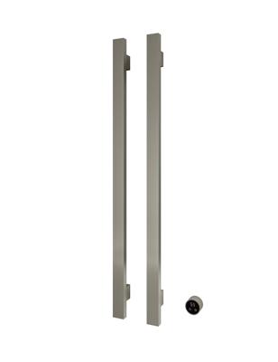 Hotbath &MORE set van 2 rails RASV135 SQUARE135 cm met separate schakelaar en inbouw element Geborsteld Nikkel (RASV135-2GN)