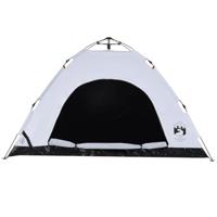Tent 4-persoons snelontgrendeling verduisterende stof wit - thumbnail