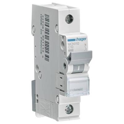 Hager MCN110 MCN110 Zekeringautomaat 1-polig 10 A 400 V Hager MCN110 MCN110 Zekeringautomaat 1-polig 10 A 400 V