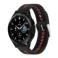Dot Pattern bandje - Zwart met rood - Samsung Galaxy Watch 4 Classic - 42mm & 46mm - thumbnail