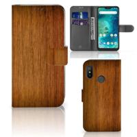 Xiaomi Mi A2 Lite | Book Style Case | Donker Hout - thumbnail