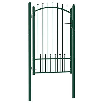 VidaXL Poort met speerpunten 100x150 cm staal groen