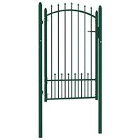 VidaXL Poort met speerpunten 100x150 cm staal groen - thumbnail