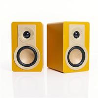 DALI KUPID Premium compacte passieve hifi-plankluidspreker, 2-weg design met 4,5 inch woofer en 1 inch tweeter, inclusief wandhouder (paar) - goudgeel - thumbnail