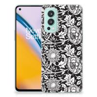 OnePlus Nord 2 5G | TPU Case | Black Flowers - thumbnail