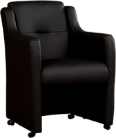 Zwarte leren landelijke eetkamerfauteuil Mass - Toledo Leer Nero (zwart leer) - thumbnail