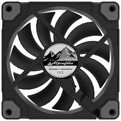 Alpenföhn Wing Boost 3 ARGB PWM PC-ventilator Zwart (b x h x d) 140 x 140 x 25 mm Incl. LED-verlichting