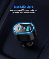 Autolader - Snellader - Autolader USB C - 12v USB Autolader - USB QC3.0 18W & USB C 65W & USB C 20W - Ook geschikt voor laptops en tablets - 103 Watt - 12/24Volt (PS27) - thumbnail