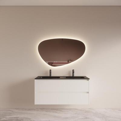 Badmeubelset BWS Riga met Asia Wastafel Zwart 120 cm Mat Wit