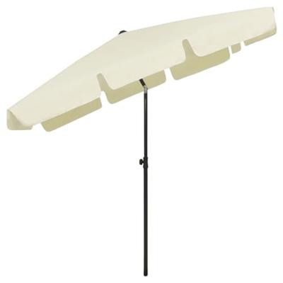 Strandparasol 200x125 cm zandgeel Strandparasol 200x125 cm zandgeel