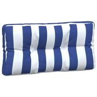 VidaXL Palletkussens 5 st gestreept stof  wit en blauw - thumbnail