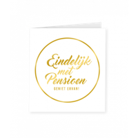 Pensioen Wenskaart Goud/Wit - thumbnail