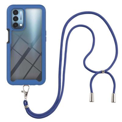 Voor Oppo A54 5G / A74 5G / A93 5G Sterrenhemel Solid Color Serie Schokbestendig PC + TPU-beschermhoes met nekriem