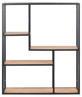 Bendt Hangend Wandrek 'Holger' Hout / metaal 4-laags asymmetrisch, 91 x 75 cm - thumbnail