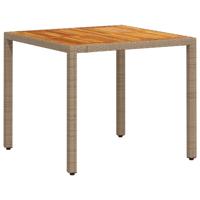 3-delige Tuinset met kussens poly rattan en acaciahout beige - thumbnail