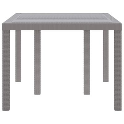 Tuintafel 150x100x73 cm poly rattan lichtgrijs