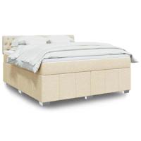 Boxspring met matras stof crèmekleurig 180x200 cm - thumbnail