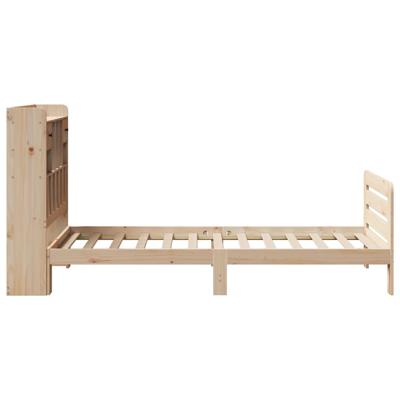 Bed met boekenkast zonder matras massief grenenhout 135x190 cm - thumbnail
