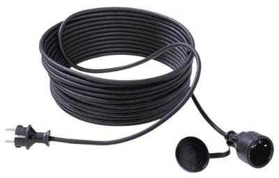 Bachmann 343.177 Stroom Verlengkabel 16 A Zwart 25.00 m H05VV-F 3G 1,5 mm²