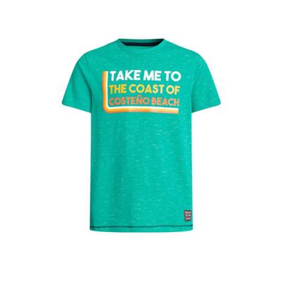 WE Fashion T-shirt met tekst groen
